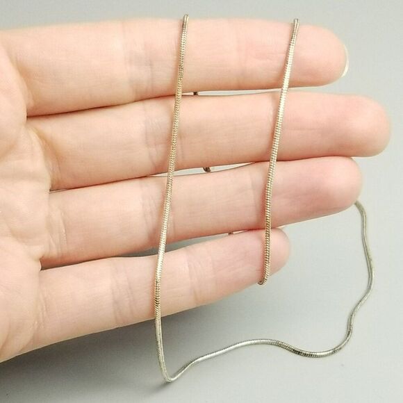 Vintage Sterling Silver Snake Chain Necklace, 18 Inches Long, 925 Milor - Picture 1 of 7